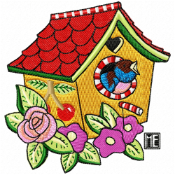 Bird Houses Embroidery Design 12 Bird Houses Embroidery Design 12